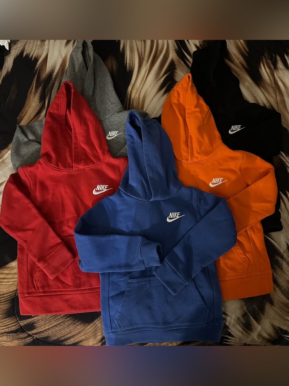 Nike Kids Hooded Sweatshirt Bundle - Blue, Red, Orange, Gray, Black